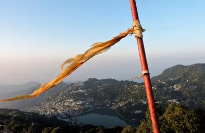 Nainital town view from Mazar (near Birla Vidhya Mandir) .