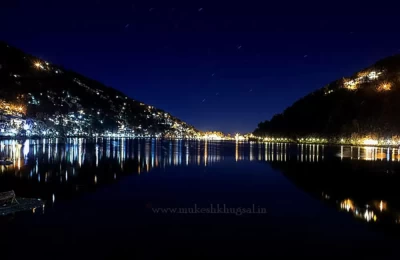 Long exposure view of Naini lake in Nanital.