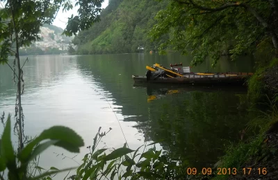Beautiful Naini lake during Monsoon, view from Thandi Sarak, Nainital.