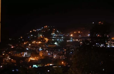 View Of Nainital Town At Night From The Army Holiday Home
