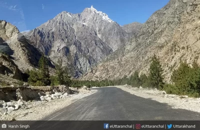 Road heading to Nelang valley Uttarakhand.