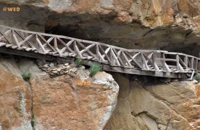 Closer view of the wooden bridge