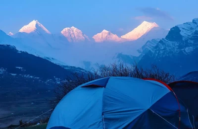 Panchachuli Peaks as seen from Dantu village, Darma valley