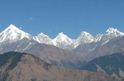 The ever magnificent Panchchuli peaks on clear blue day of winter.