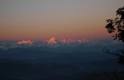 The panchachuli range as seen from Zero Point in Binsar Wildlife Sanctuary