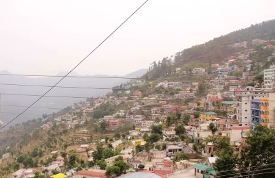 Picturesque view of Pauri Town, in Garhwal Himalayas