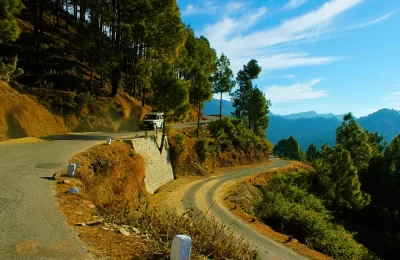 Mountain road leading to Pauri garhwal.