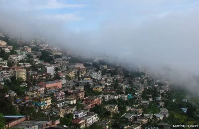 Beautiful Pauri town after rainfall