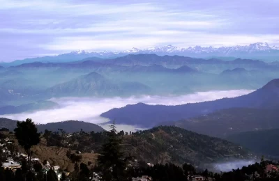 Early morning and cloud formation over the Srinagar Valley view from Ransi Field, Pauri