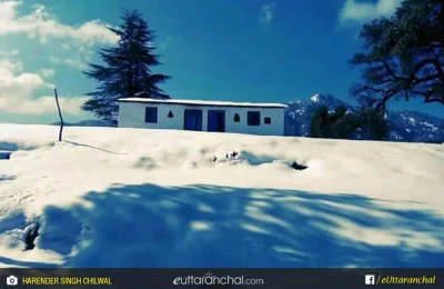 Pinakeshwar Mahadev temple of lord shiva at Pinnath. In winter, pinnath receives heavy snowfall.