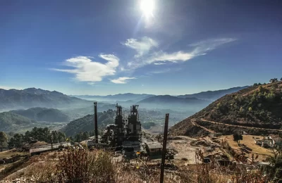 Pithoragarh Valley as seen from Chandak..we can see the closed Pithoragarh Magnesite & Minerals Uttarakhand Plant in the foreground.