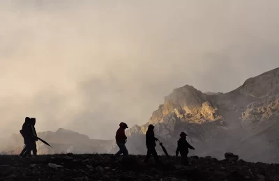 Trek route in Pithoragarh mountains. 