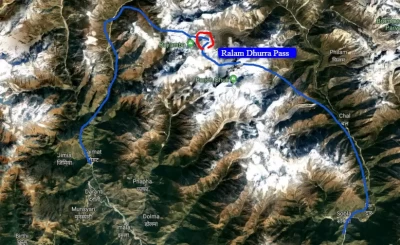 Ralam Dhurra Location and Trek Route Map