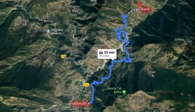 Ransi Location Map - Ukhimath to Ransi