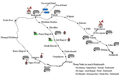 Trekking Map of Rudranath