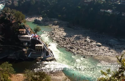 Birds Eye view of Confluence of two rivers