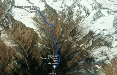 Trek Map from Yamunotri to Saptrishi Kund