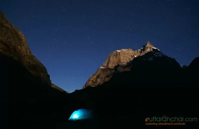 Tent and sky during the night