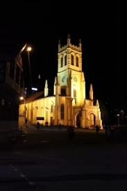 Church at the Ridge in Shimla during night
