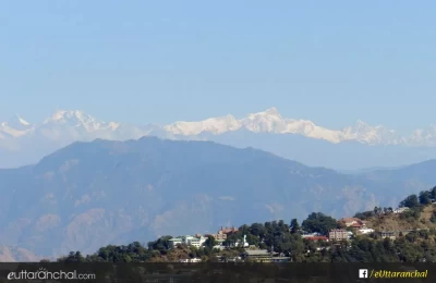 View of Himalayan Peaks from Everest House, Hathipaon, Mussoorie