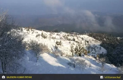 Shitlakhet valley after snowfall. Around Shyahi Devi.