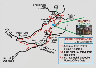 Location Map of Soham Art Centre and Kashi Devasthanam