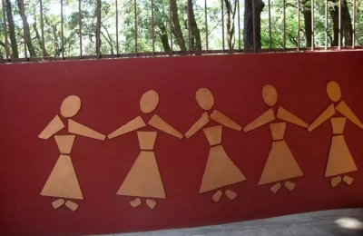 The Dancing Girls - made out of scrap on the wall near the entrance