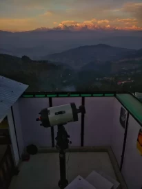 Stargate observatory's telescope and sunset view