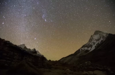 Bhagirthi Massif (left) and Mount Shivling (Right) as seen from Tapovan.