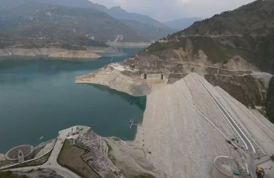 Close view of Tehri Dam, Uttarakhand.