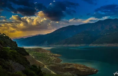 Evening view of Tehri Dam, Tehri Garhwal.