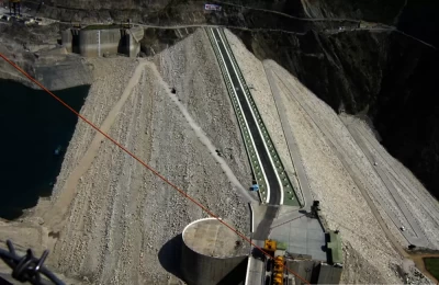 Birds eye view of Dam