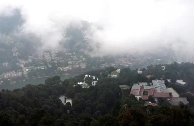 View of Nainital city from Tiffin Top Nainital. 