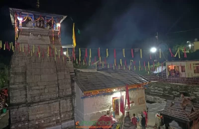 Temple during night