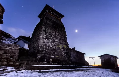 Worlds Highest shiva temple at dusk. 