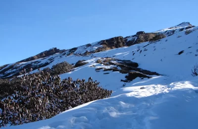 Route covered with snow in winters