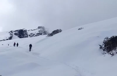 Trek towards Tungnath from Chopta in winters