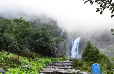 A waterfall on the way of valley of flower.