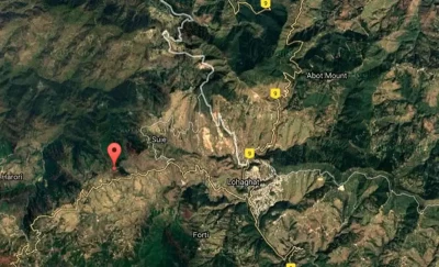 Location of Banasur Fort (quila) near Lohaghat