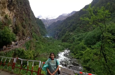 Tourists on the Way to Yamunotri Temple Trek
