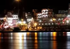 Night view of Har ki Pauri Haridwar, It is a famous ghat on the banks of the Ganges in Haridwar.