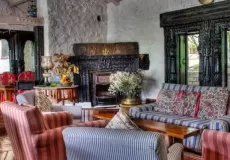 Sitting area inside Jeolicot Cottage