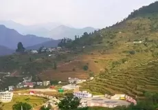Phata village (Gopeshwar- Gaurikund road). This village is famous for having a helipad used by pilgrims visiting Kedarnath Dham.