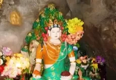 Shrine to Mandarava in cave above Lake Rewalsar