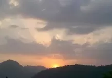 Sun set view view as seen from Jadipani, Tehri