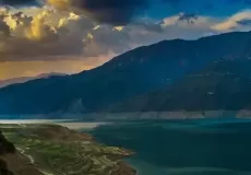 Evening view of Tehri Dam, Tehri Garhwal.